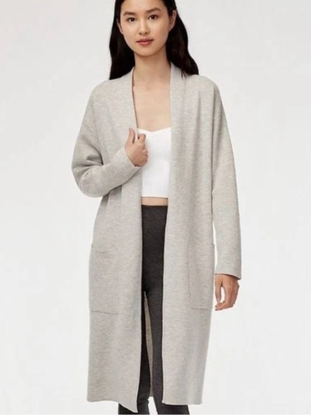 📿Aritzia Babaton Longline Cardigan Heather Gray S📿